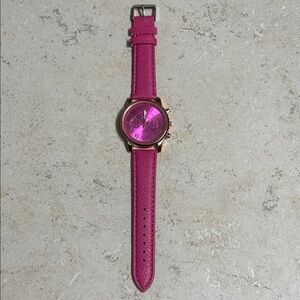Brand New PINK watch with Pink Leather Straps Elegant & Fabulous
